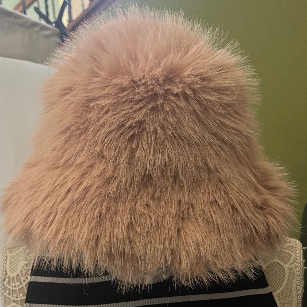 Zara Soft Faux Fur Hat in Light Brown with Hat Box